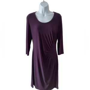 Calvin‎ Klein Fitted Stretchy Dress w Side Ruching Purple Size 12